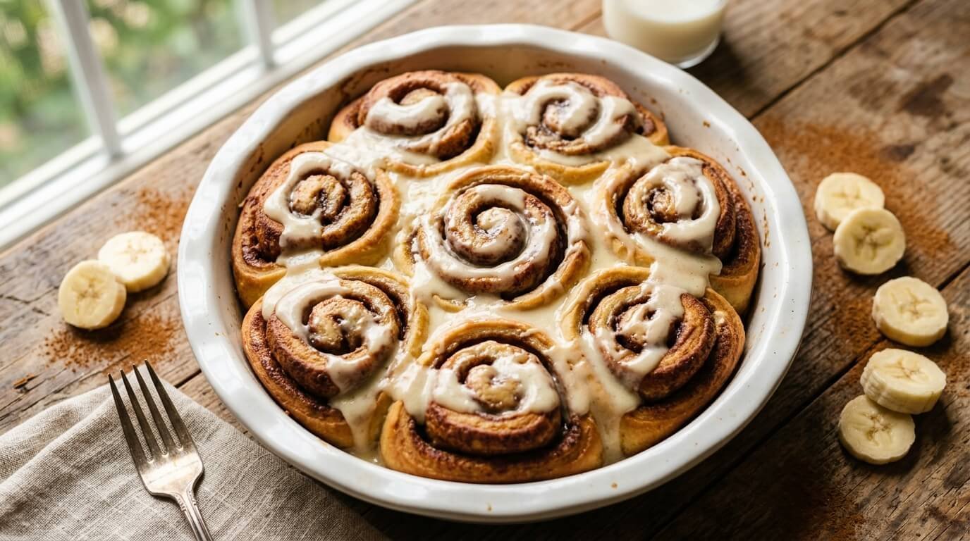 Soft Banana Bread Cinnamon Rolls