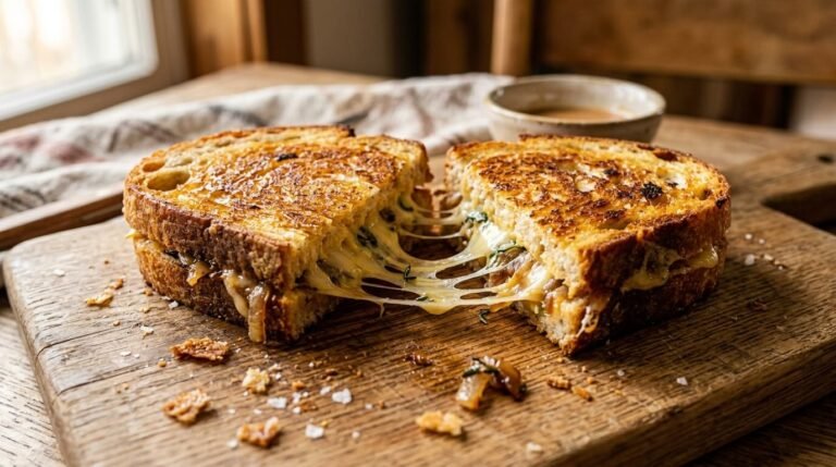 Gourmet grilled cheese sandwich